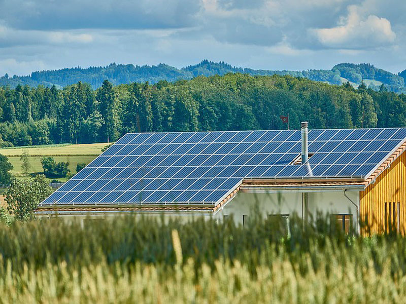 Solar panels on house