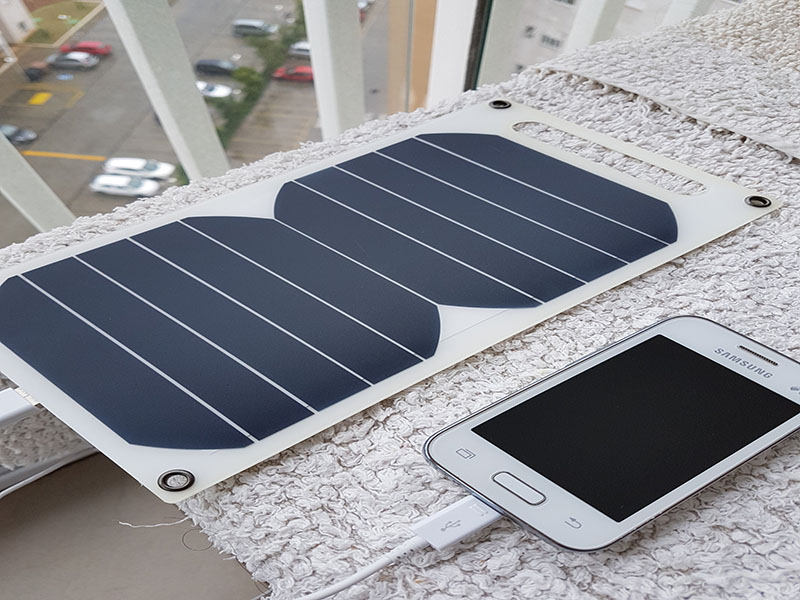 Solar panel charging phone