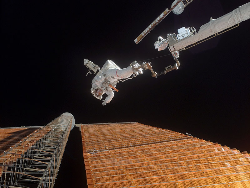 Solar panels in space